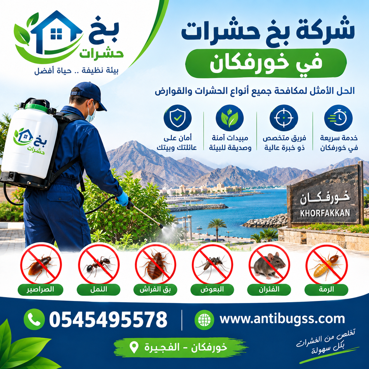 شركة بخ حشرات في خورفكان