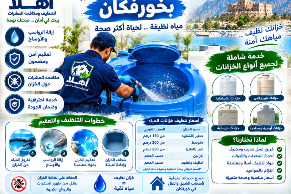 شركة تنظيف خزانات المياه في خورفكان