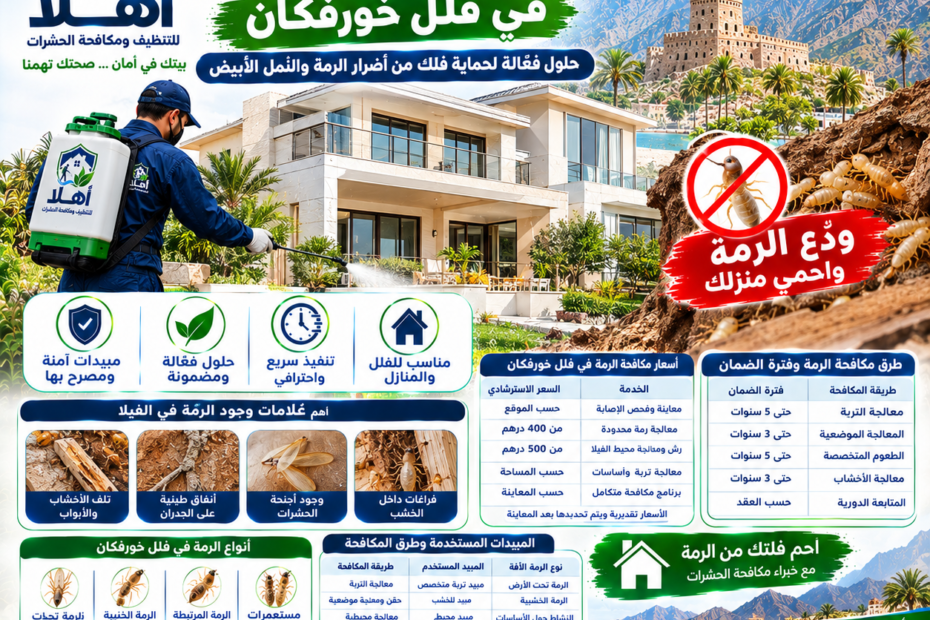 شركة مكافحة الرمة في فلل خورفكان