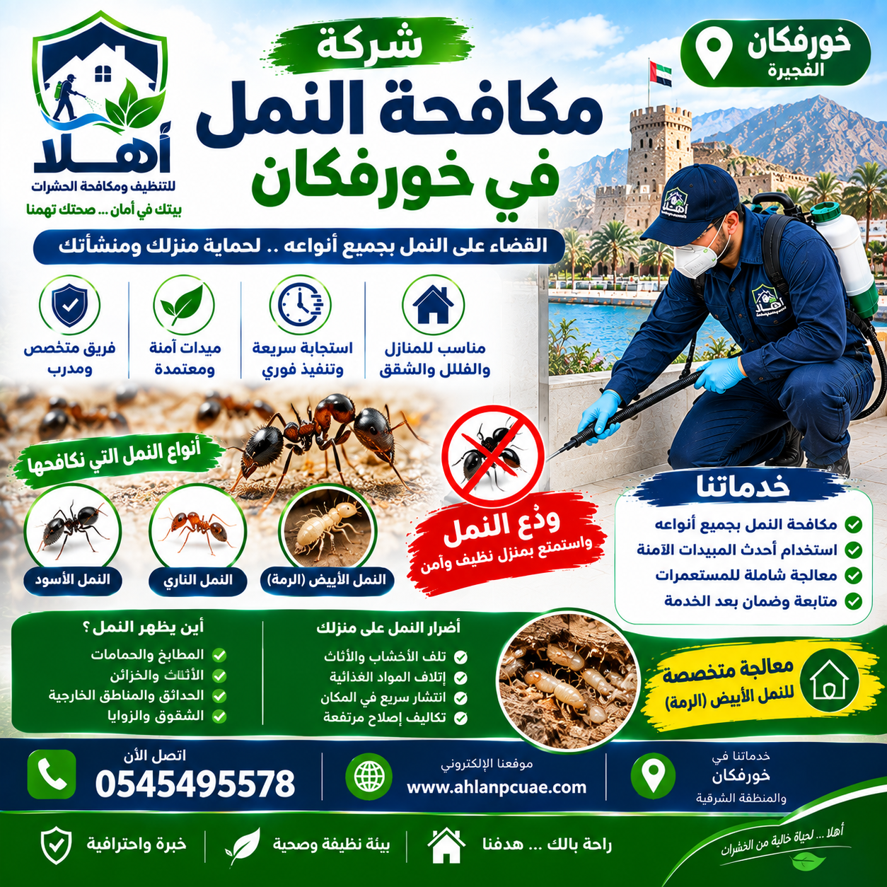 شركة مكافحة النمل في خورفكان